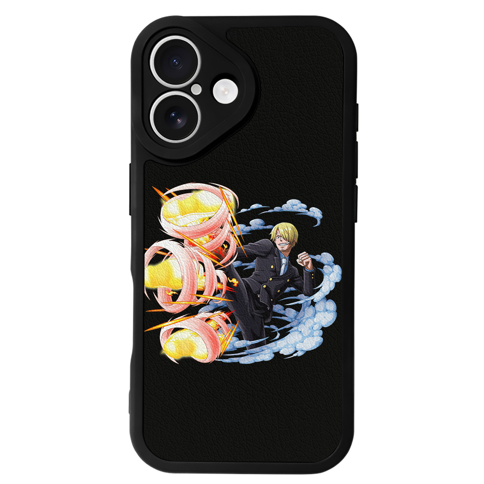（画像用） ワンピース サンジ ONE PIECE Sanji 【iPhone 16シリーズ対応】シリコンスマホケース（レザー調） 材質：シリコン